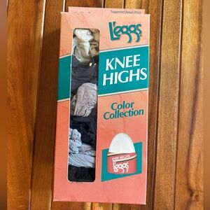Vintage LEGGS Knee Highs Color Collection In Box.